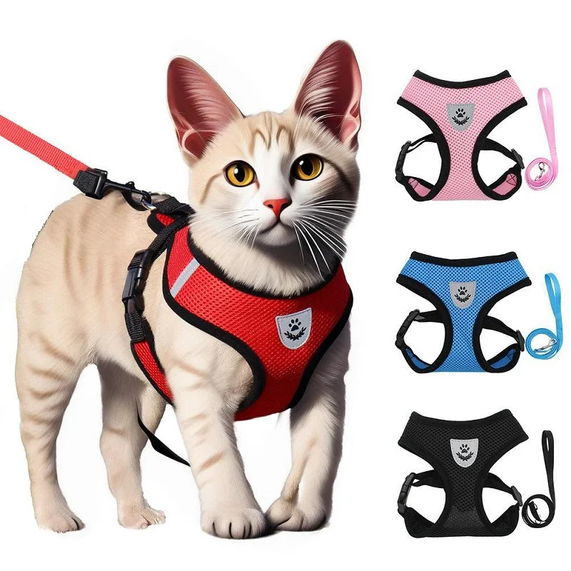 Adjustable Cat Harness and Leash Set for Safe Outdoor Walks
